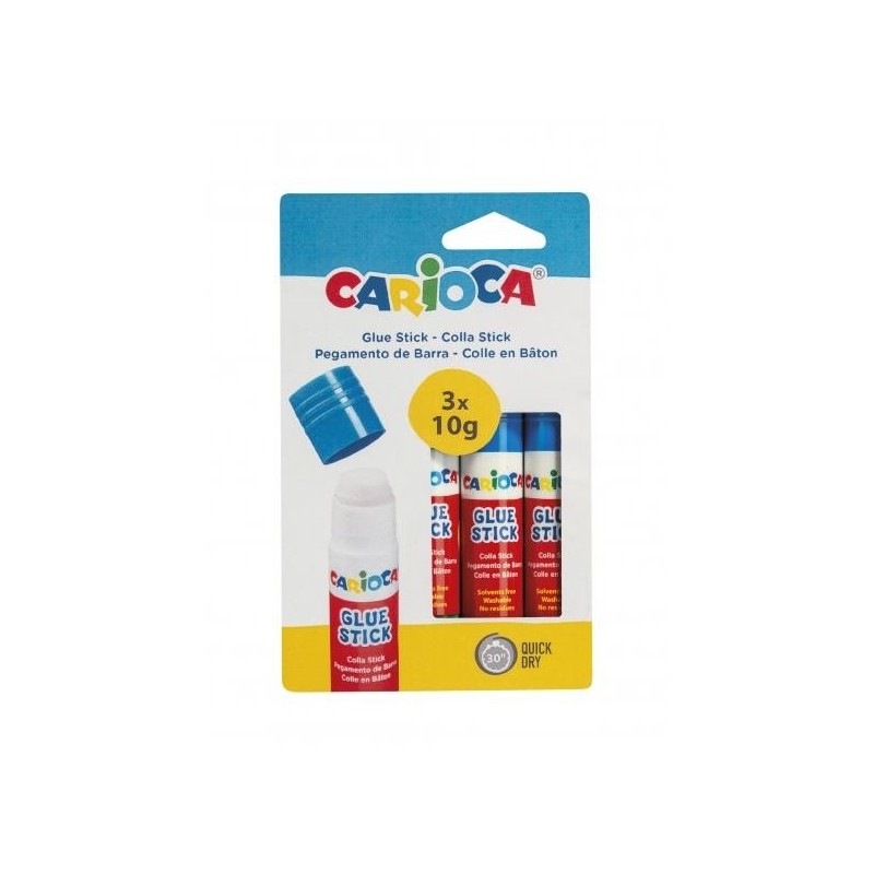 Carioca Confezione da 3 Colle Stick - Ideale per Casa, Scuola e Uffic