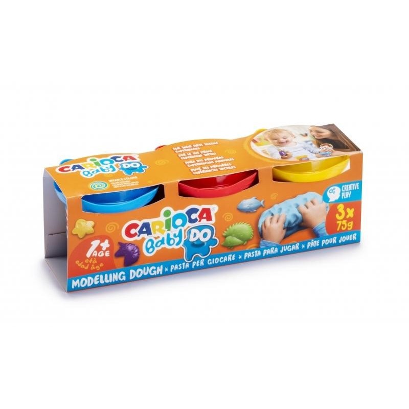 Carioca Baby Do Pack da 3 Paste per Modellare - Super Leggera - Elast