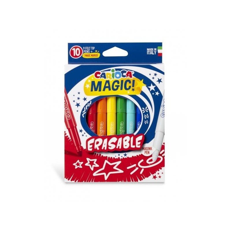 Carioca Magic Markers Confezione da 10 Pennarelli Magici Cancellabili