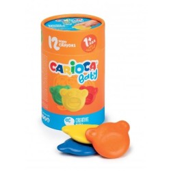 Carioca Teddy Crayons Confezione da 12 Pastelli Colorati - Certificat