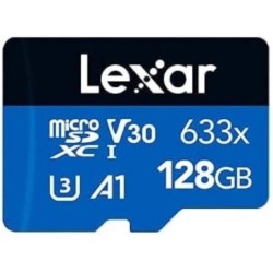 La scheda di memoria Lexar 128GB High-Performance 633x UHS-I microSDX