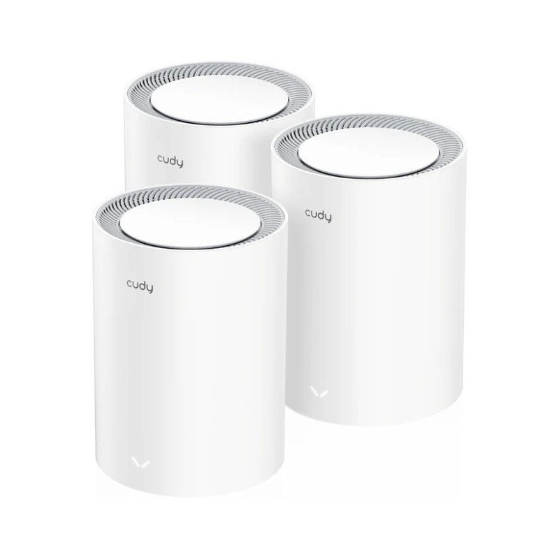 Pacchetto di 3 sistemi WiFi 6 a mesh con cinque antenne che offre una