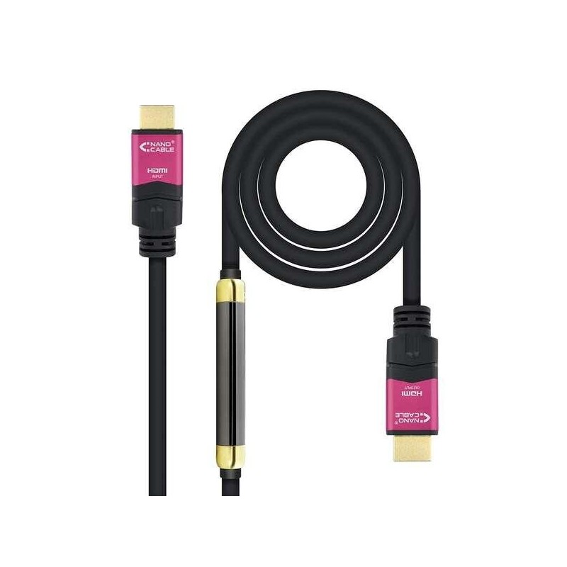 Nanocable 10.15.3730 cavo HDMI 30 m HDMI tipo A (Standard) Nero, Rosa