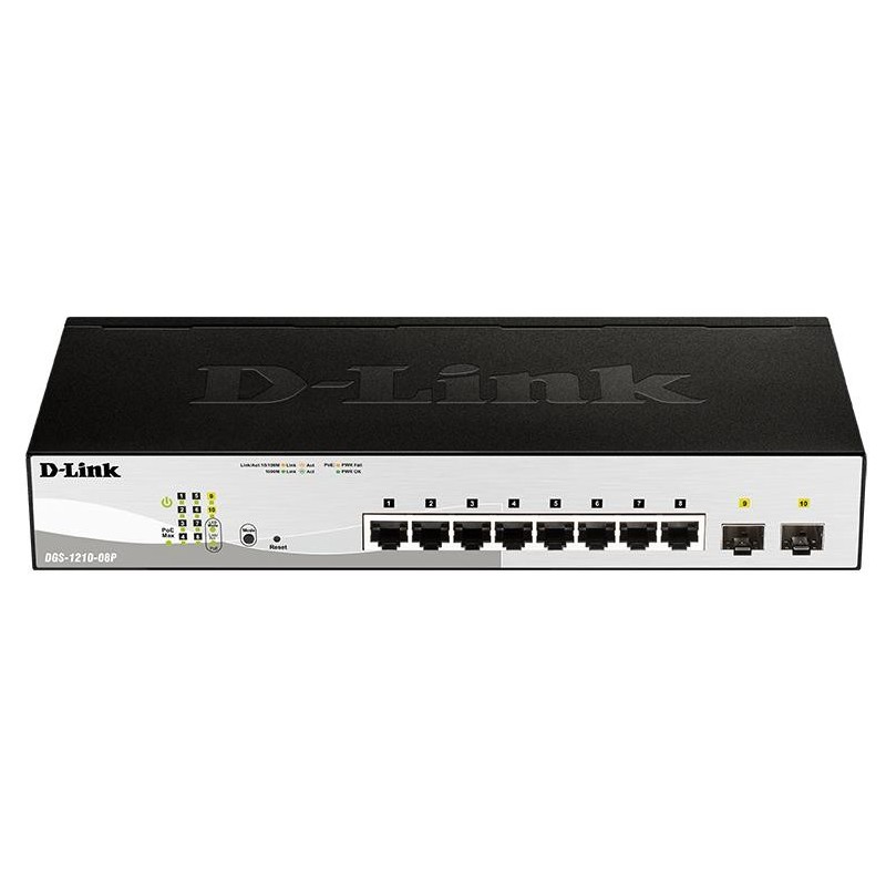 D-Link DGS-1210-08P switch di rete Gestito L2 Gigabit Ethernet (10/10