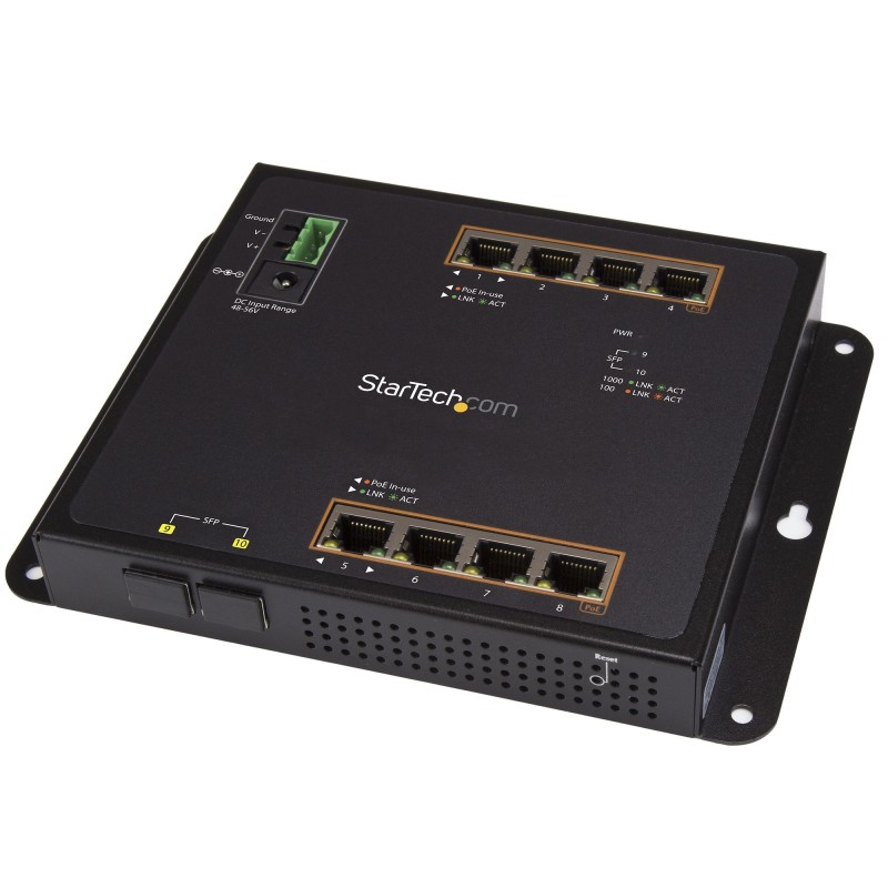 StarTech.com Switch Ethernet Gigabit a 8 porte PoE+ con 2 connessioni