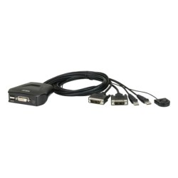 ATEN Switch KVM cavo USB DVI a 2 porte con selettore porta remota