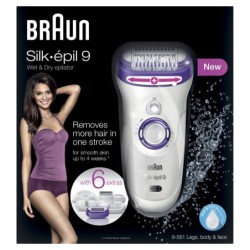 Braun Silk-&eacute;pil 9 9-561 Epilatore Wet &amp; Dry senza filo con 6 accesso