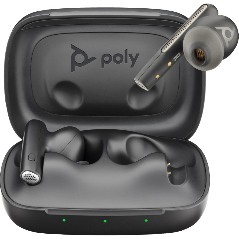 POLY Auricolari nerofumo Voyager Free 60 UC + Adattatore BT700 USB-A 