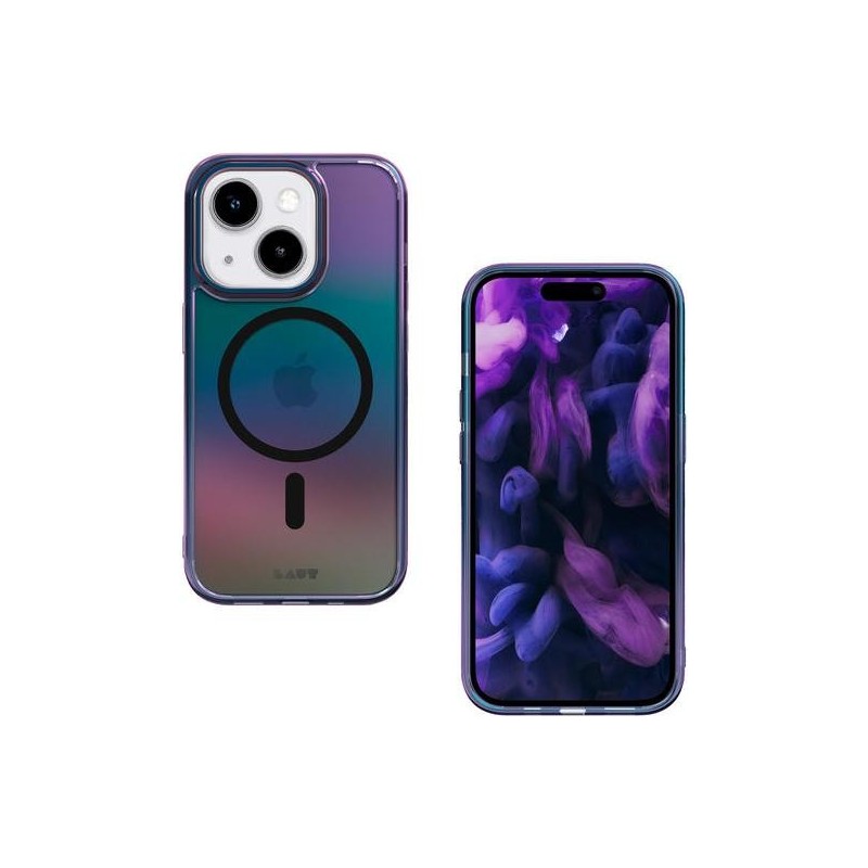 LAUT HOLO. Custodia per iPhone 15, Colore: Blu, Verde, Rosa, Viola, T