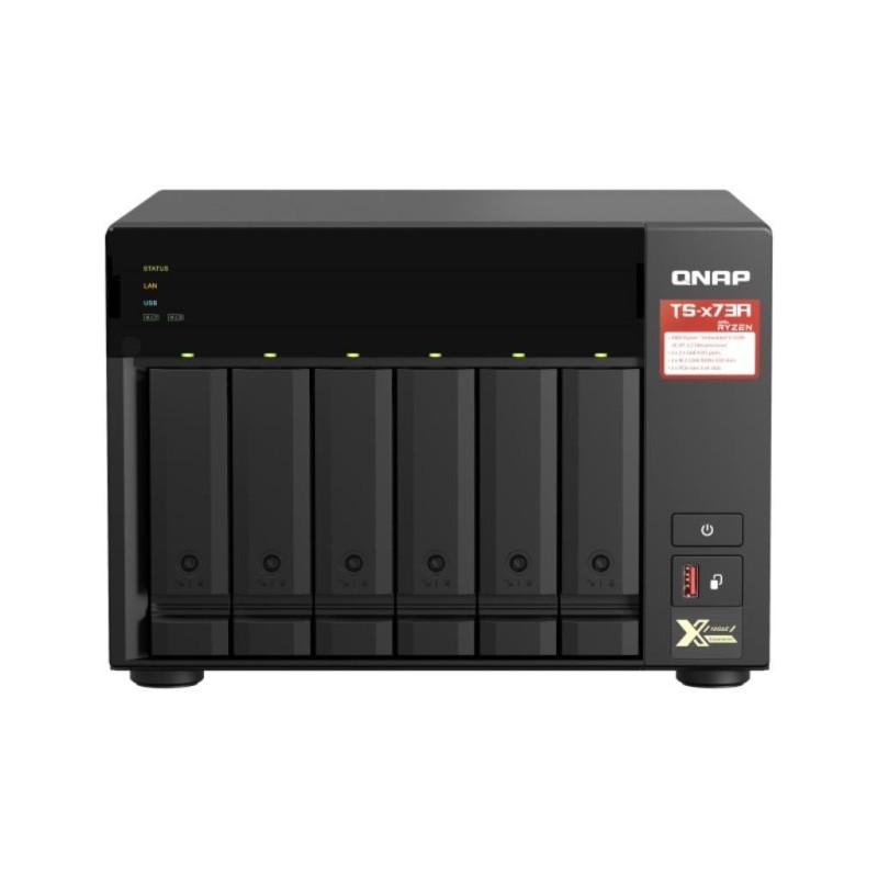 NAS assemblato QNAP Tower TS-673A-8G 60TB (6x10TB) con HDD WD Red PRO