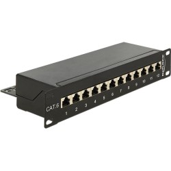 Delock Patch panel da 10&quot; 12 porte Cat,6 nero