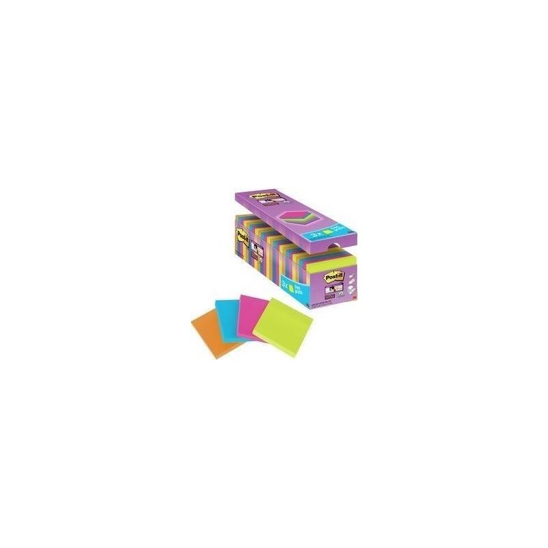 Post-it&Acirc;&reg; Haftnotizen 24 Haftn.SuperSticky 76x76 farbsortiert