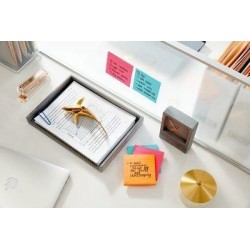 Post-it&Acirc;&reg; Haftnotizen SuperSticky10x10cm lin.Cosmic farbsortiert