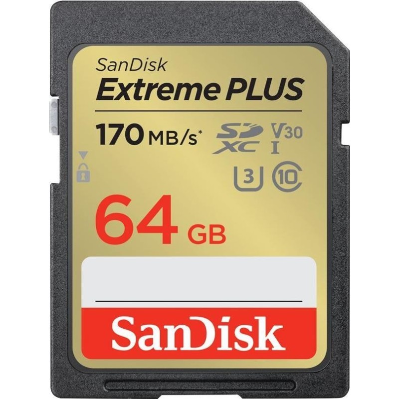 SanDisk Extreme PLUS - Scheda di memoria flash - 64 GB - UHS-I U3 / C