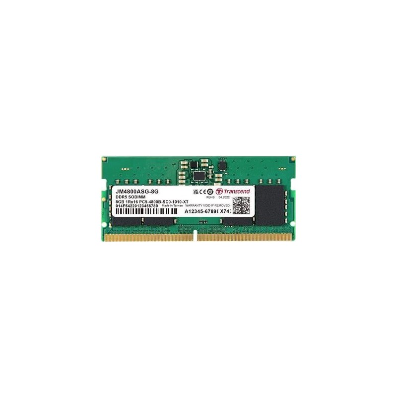 TRANSCEND 8GO JM DDR5 4800 SO-DIMM 1RX16 1GX16 CL4