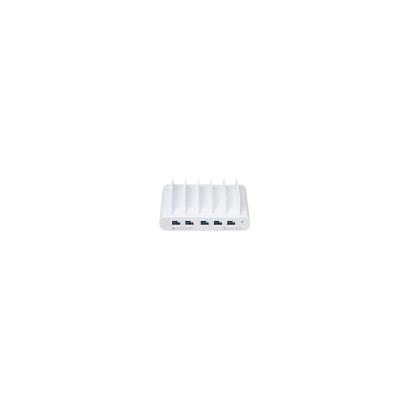 5 PORT USB AND USB-C MULTIPLE - TABLET CHARGING STATION WHITE