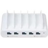 5 PORT USB AND USB-C MULTIPLE - TABLET CHARGING STATION WHITE