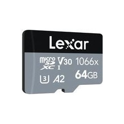 Lexar Professional 1066x microSDXC UHS-I Cards SILVER Series 64 GB Cl