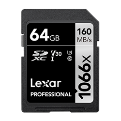 Lexar Professional 1066x 64 GB SDXC UHS-I Classe 10 64GB Lexar Profe