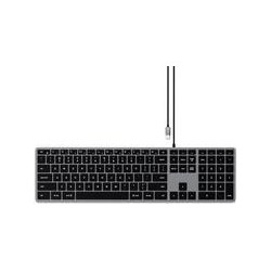 SATECHI Tastatur kabelgebunden ST-UCSW3M-DE grau, silber