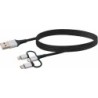 Cavo di ricarica USB 2.0 A 3 in 1 1,5 m nero/argento