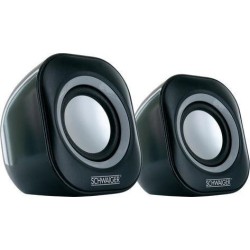 Schwaiger PC-Lautsprecher Stereo 3,5mm Klinke/USB schwarz