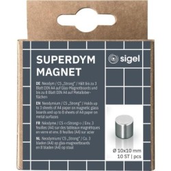 SIGEL Magnete Magnete Zylinder-Design 10Stk. silber