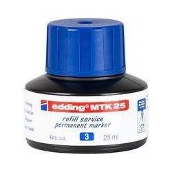 edding MTK 25 Bottled Refill Ink for Permanent Markers 25ml Blue