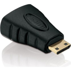 Helos Adapter, mini HDMI St./HDMI Bu., FULL HD, BASIC, schwarz