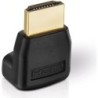 Helos Adapter, HDMI St./HDMI Bu. gewinkelt 270&deg;, FULL HD, BASIC, sch