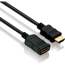 Helos Verl&auml;ngerung, HDMI Stecker/Buchse mit Ethernet, BASIC, 0,5m