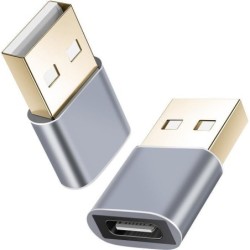 Helos Adapter, USB 2.0 Type-C Buchse/USB 2.0 Stecker, PREMIUM, dunkel