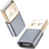 Helos Adapter, USB 2.0 Type-C Buchse/USB 2.0 Stecker, PREMIUM, dunkel