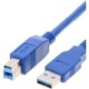 Helos USB 3.0 Anschlusskabel Stecker A auf Stecker B, blau, 1,8 m