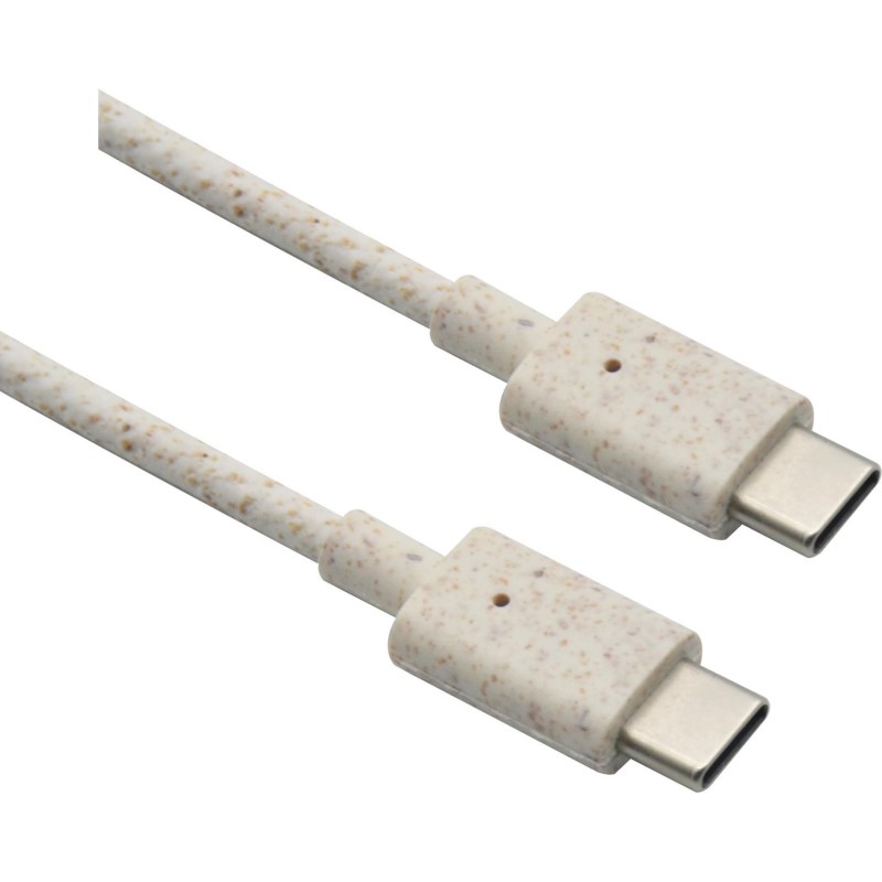 Helos Eco-Line, USB Type-C Stecker/Stecker, 1,0m, beige/weiss