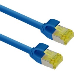 Cavo patch ultra sottile Helos S/FTP Cat 6A blu 0,5 m