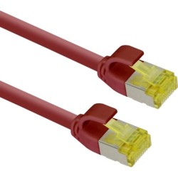 Helos ultra slim Patchkabel S/FTP Cat 6A rot 0,5m