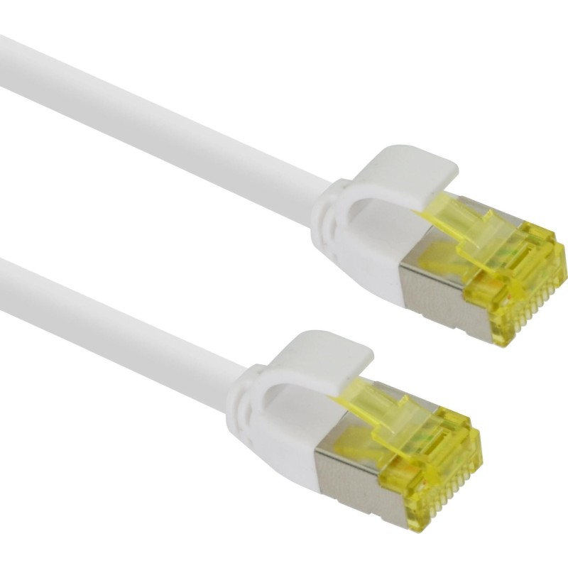 Cavo patch ultra sottile Helos S/FTP Cat 6A bianco 0,5 m