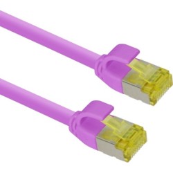 Helos ultra slim Patchkabel S/FTP Cat 6A magenta 0,5m