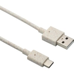 Helos Eco-Line, USB A Stecker/Type-C Stecker, 1,0m, beige/weiss