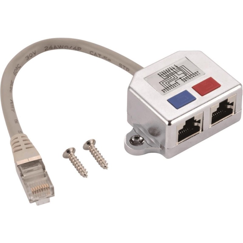 Helos T-Adapter Cat 5e ISDN/ISDN Cable-Sharing Adapter 0,15m