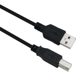 Helos Anschlusskabel, USB 2.0 A Stecker/B Stecker, 0,5m, schwarz