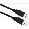 Helos Anschlusskabel, USB 3.0 A Stecker/A Stecker, 3,0m, schwarz