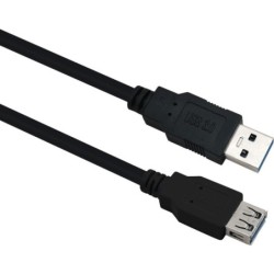 Helos Verl&auml;ngerungskabel, USB 3.0 A Stecker/A Buchse, 0,5m, schwarz