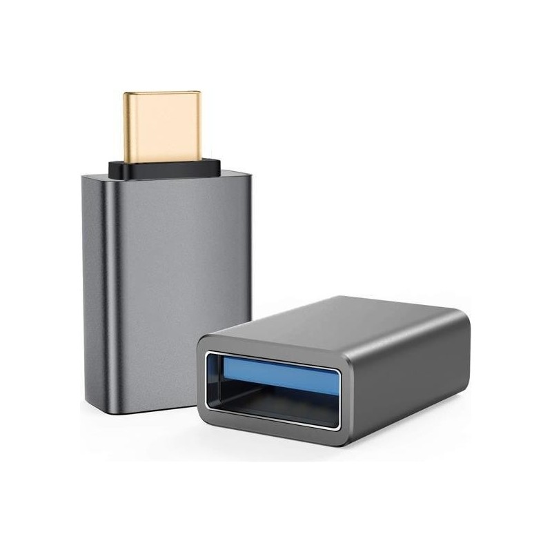 Helos Adapter OTG, USB 3.1 A Buchse/Type-C Stecker, PREMIUM, anthra