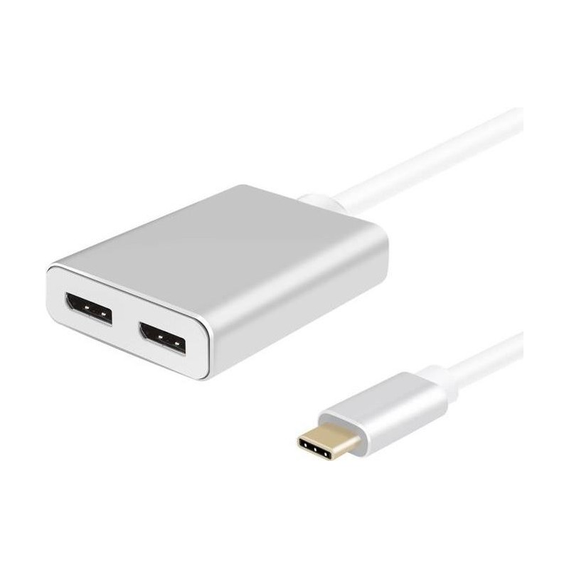 Helos Splitter USB 3.1 Type-C St./2x DisplayPort Buchse, PREMIUM 4K, 