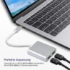 Helos Splitter USB 3.1 Type-C St./2x HDMI Buchse, PREMIUM 4K, silber