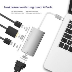 Helos Dockingstation, USB 3.1 Type-C St./DP/HDMI/DVI/VGA Bu, PREMIU