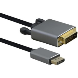 Helos Anschlusskabel, DisplayPort Stecker/DVI Stecker, PREMIUM, 1,0m,