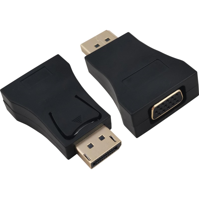 Helos Adapter vergoldet, DisplayPort Stecker/VGA Buchse, schwarz